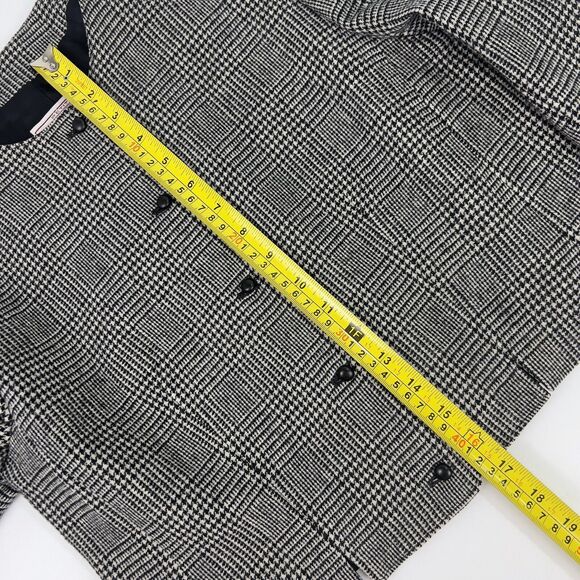 Vtg Pendleton Suit Jacket Women’s PS Black Houndstooth Plaid Cropped Slits 1960s - Picture 12 of 16